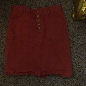 orange/red banana republic skirt
